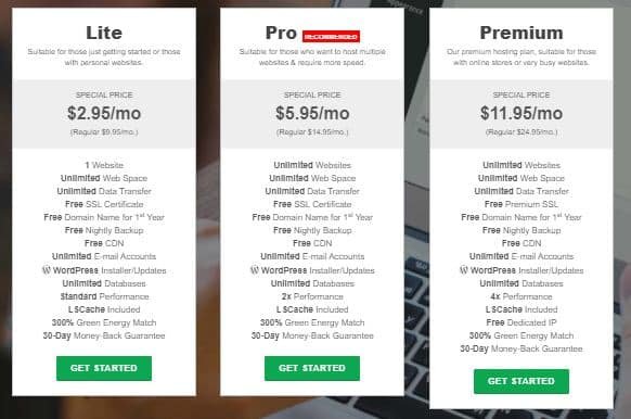 Greengeeks Hosting Pricing