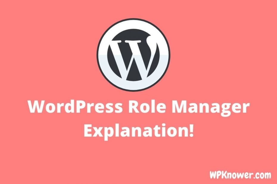 WordPress Role Manager