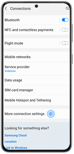 Where is Vpn on Samsung Phone?
