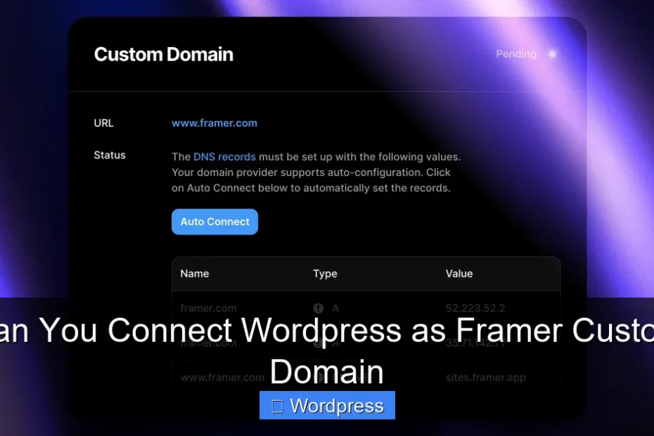 Can You Connect Wordpress as Framer Custom Domain