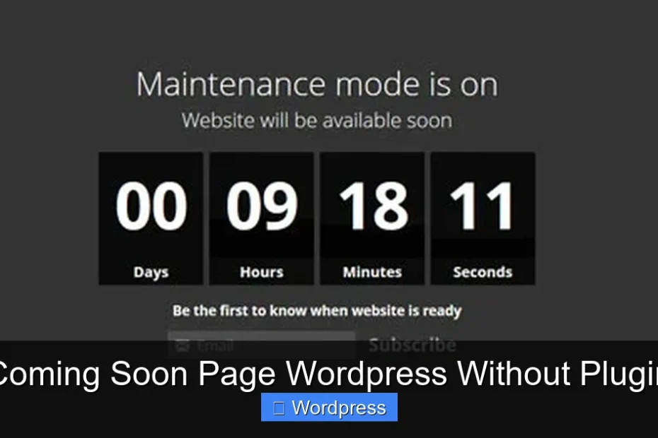 Coming Soon Page Wordpress Without Plugin