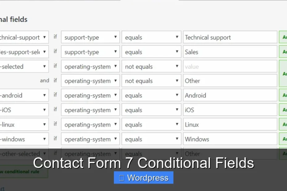 Contact Form 7 Conditional Fields
