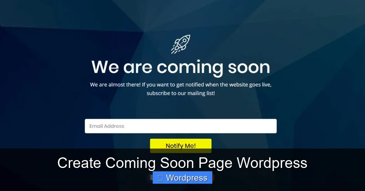 Create Coming Soon Page WordPress