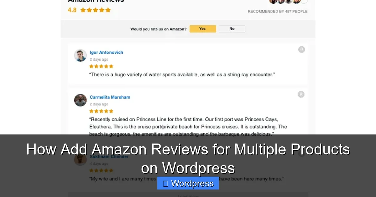 How Add Amazon Reviews for Multiple Products on WordPress