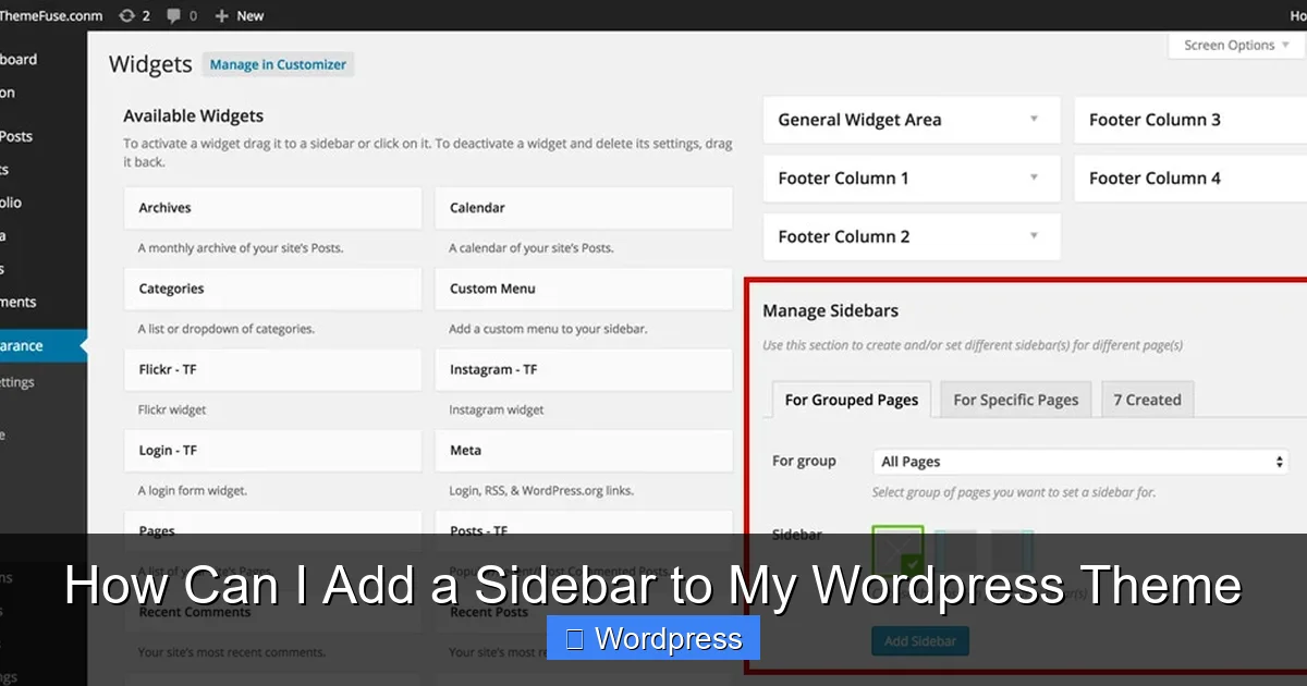 How Can I Add a Sidebar to My WordPress Theme