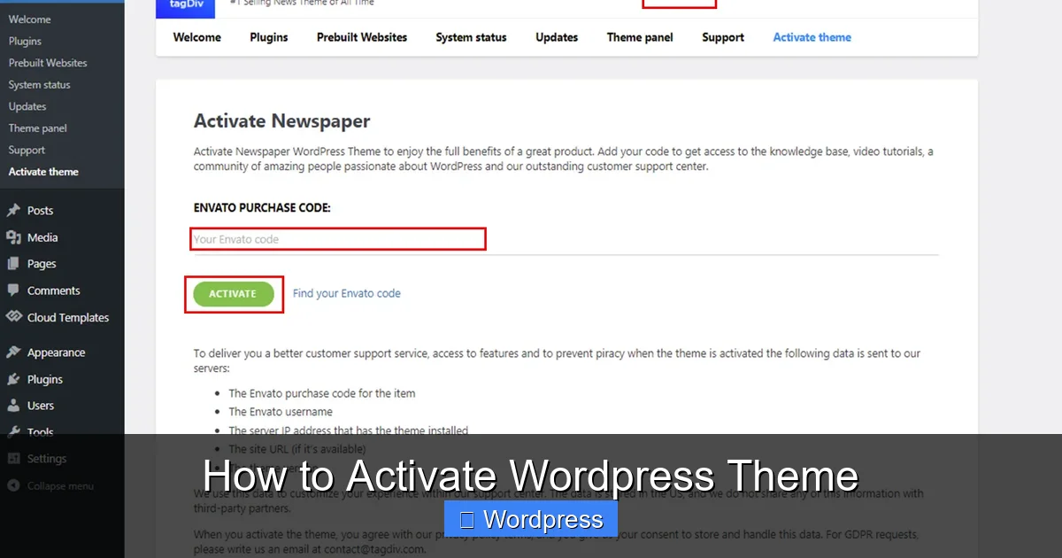 How to Activate WordPress Theme