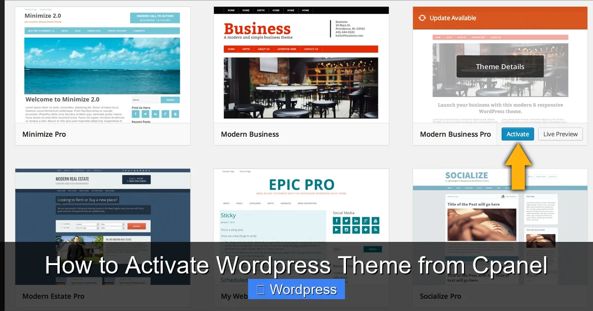 How to Activate WordPress Theme from Cpanel