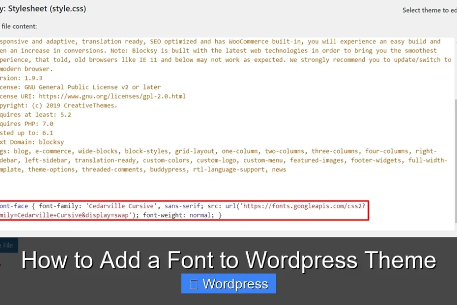 How to Add a Font to Wordpress Theme