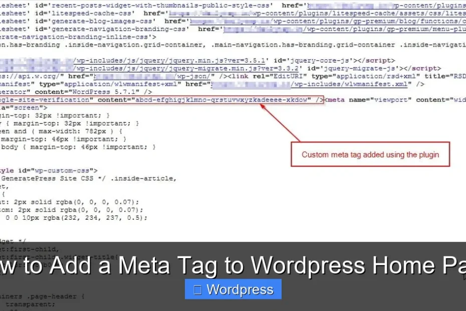 How to Add a Meta Tag to Wordpress Home Page
