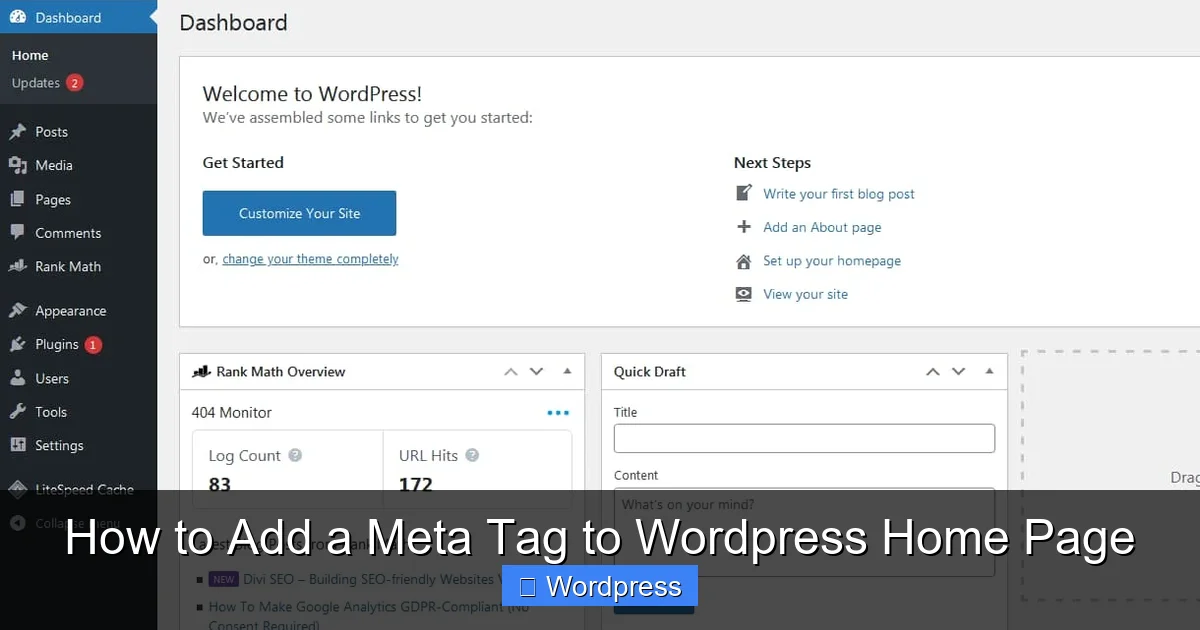 How to Add a Meta Tag to WordPress Home Page