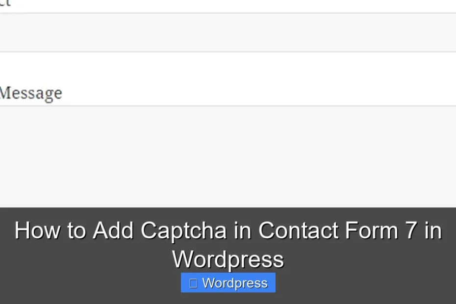How to Add Captcha in Contact Form 7 in Wordpress