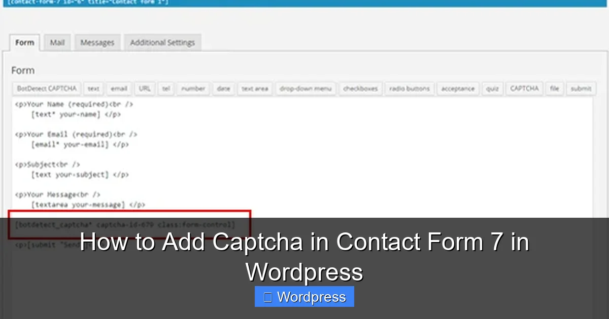 How to Add Captcha in Contact Form 7 in WordPress