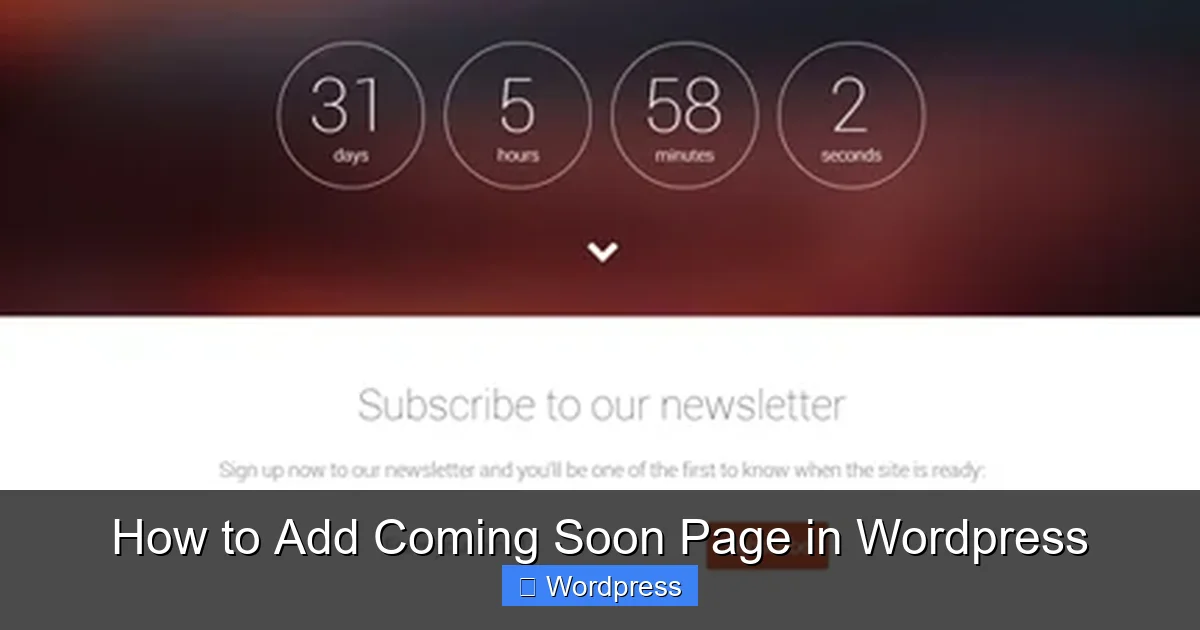 How to Add Coming Soon Page in WordPress