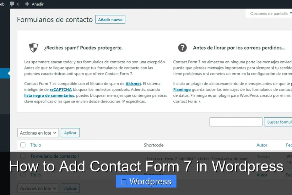 How to Add Contact Form 7 in Wordpress