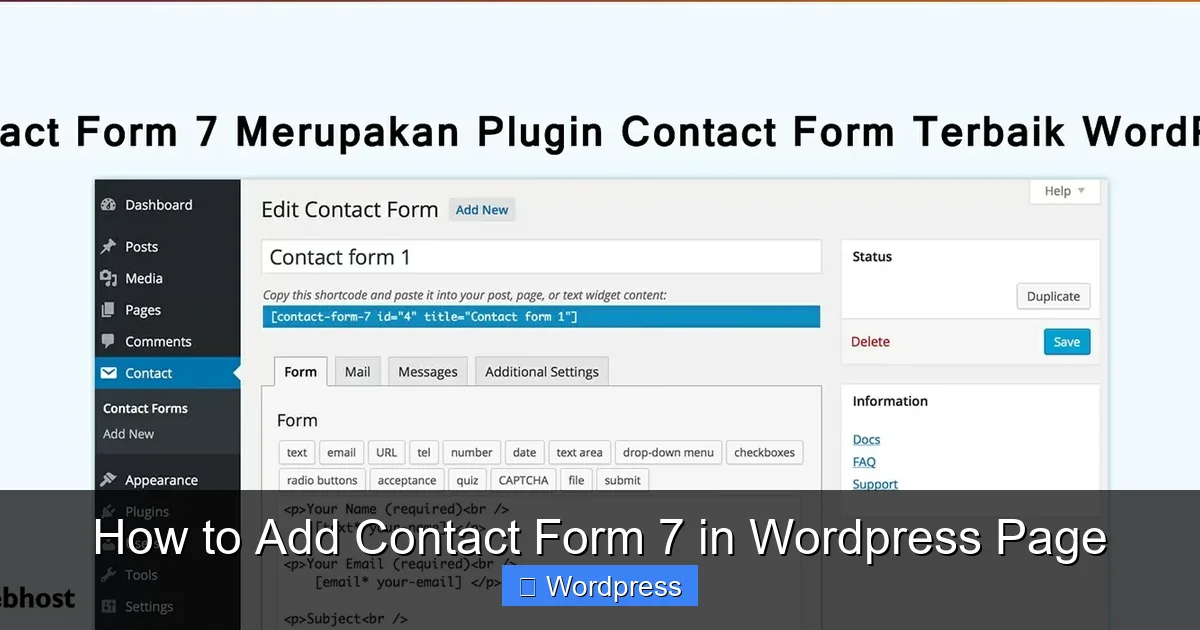 How to Add Contact Form 7 in WordPress Page