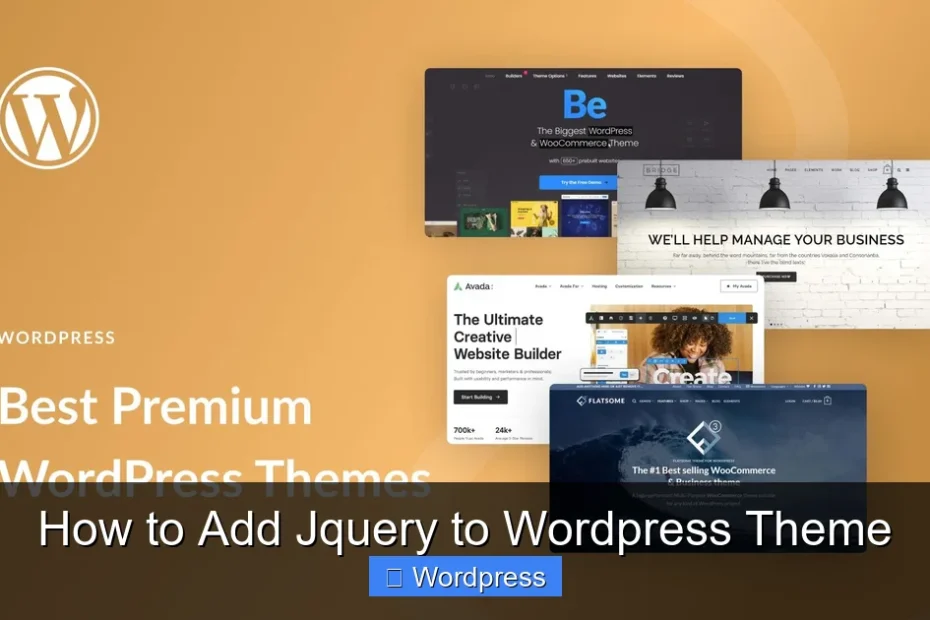 How to Add Jquery to Wordpress Theme