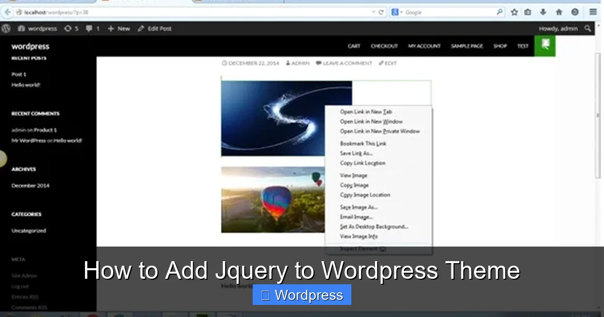 How to Add Jquery to WordPress Theme