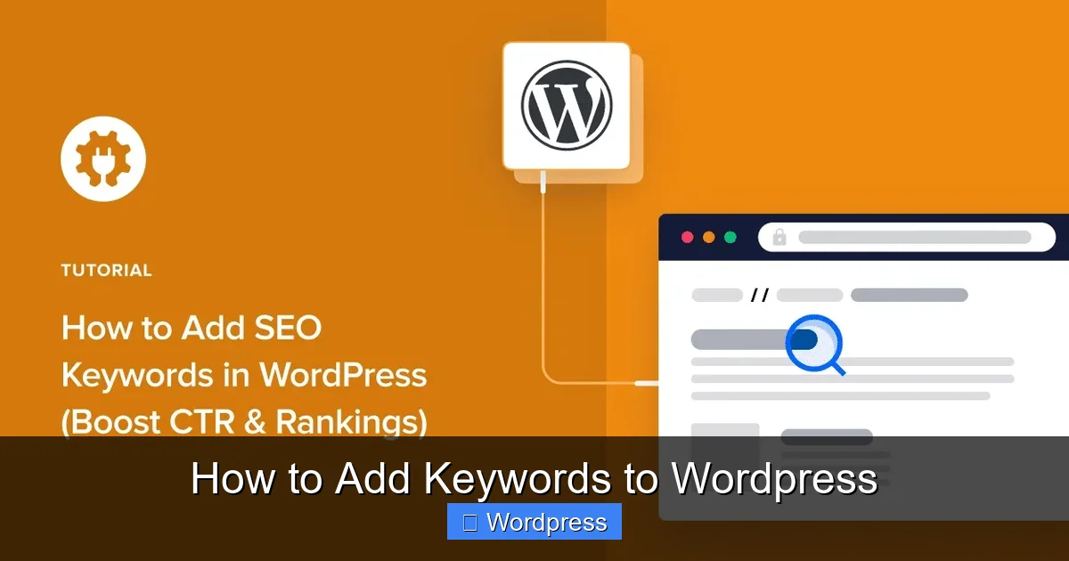 How to Add Keywords to WordPress