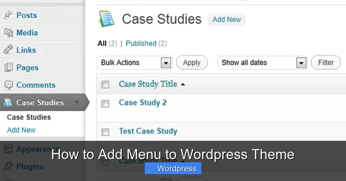 How to Add Menu to WordPress Theme