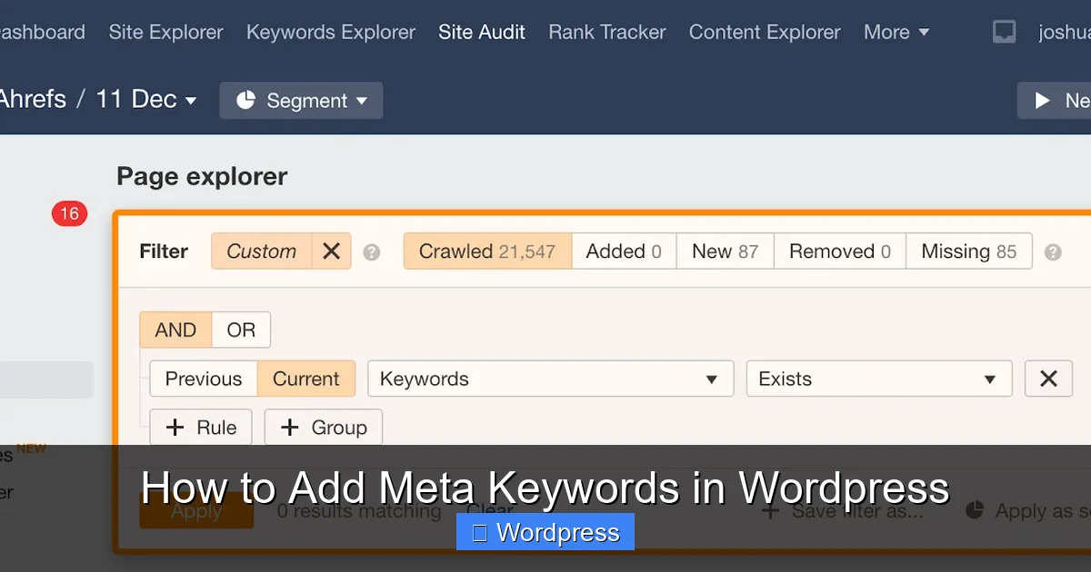 How to Add Meta Keywords in WordPress