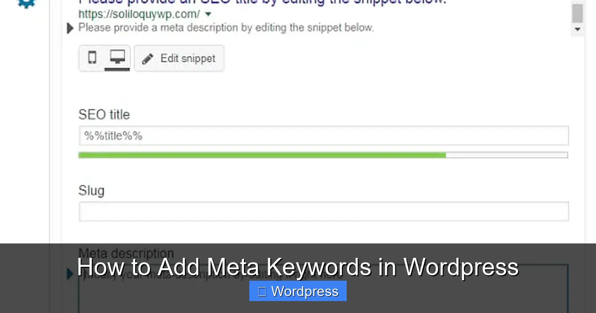 How to Add Meta Keywords in WordPress