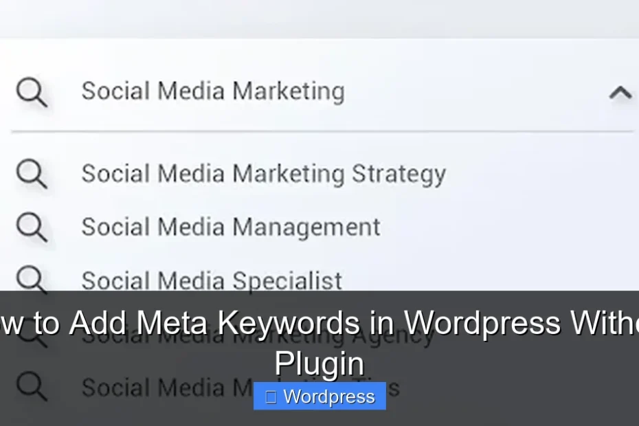 How to Add Meta Keywords in Wordpress Without Plugin
