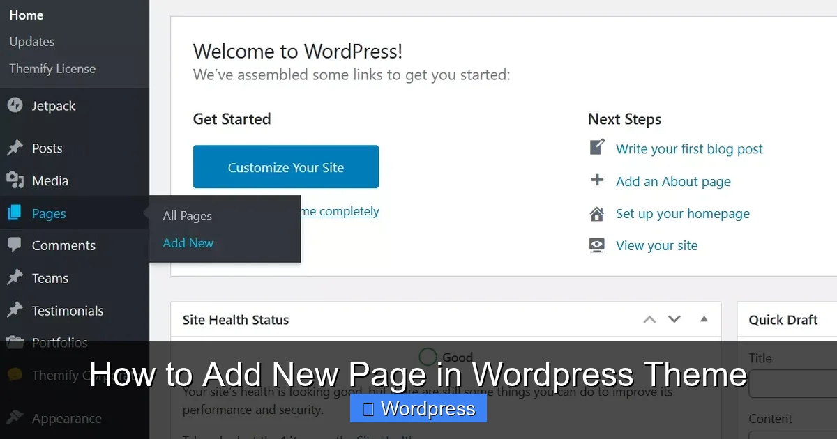 How to Add New Page in WordPress Theme