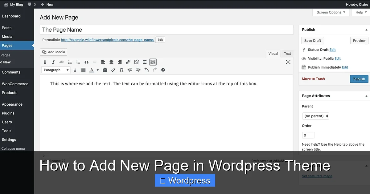 How to Add New Page in WordPress Theme