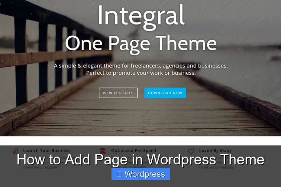 How to Add Page in Wordpress Theme