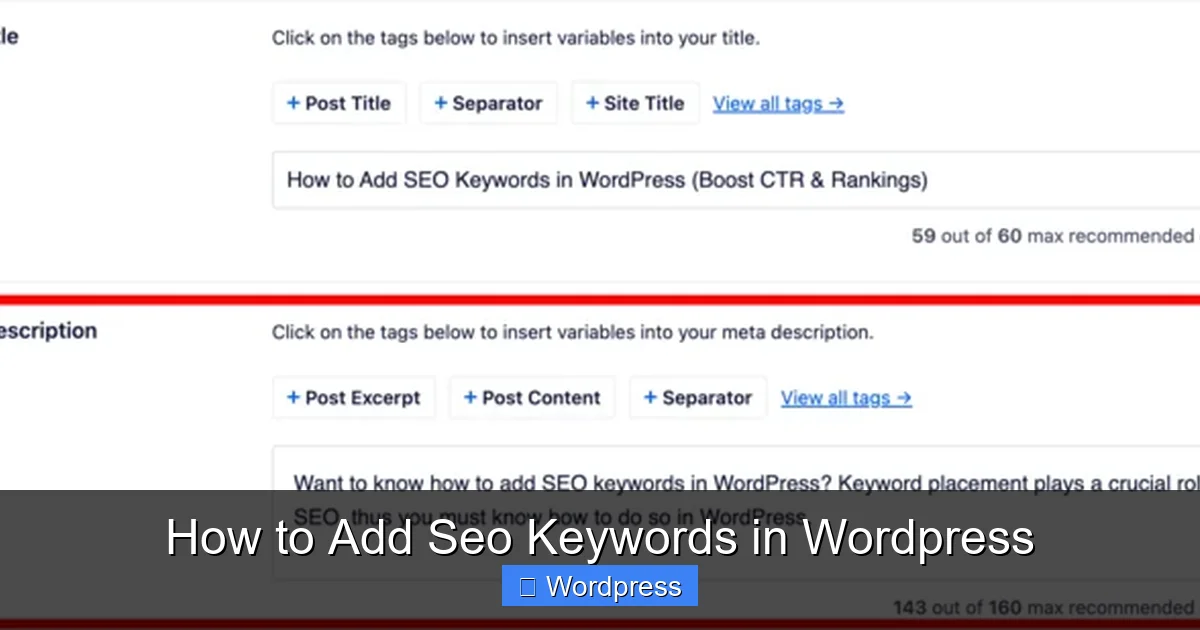 How to Add Seo Keywords in WordPress