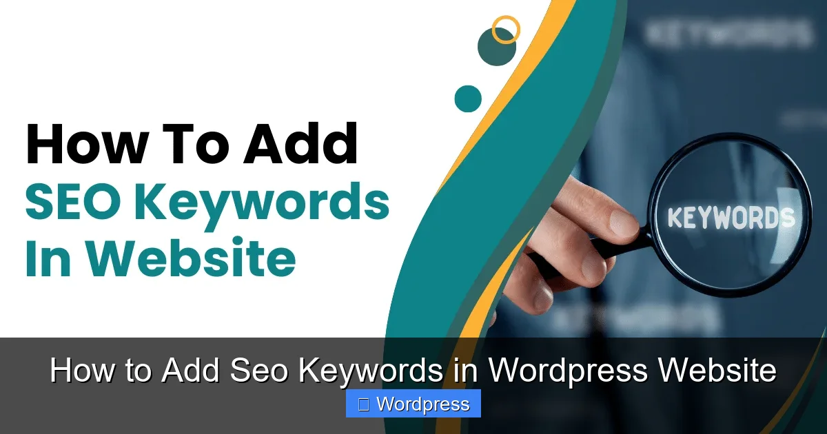How to Add Seo Keywords in WordPress Website