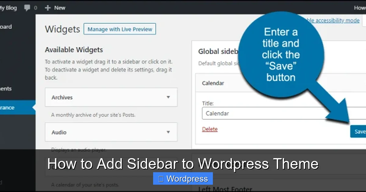 How to Add Sidebar to WordPress Theme