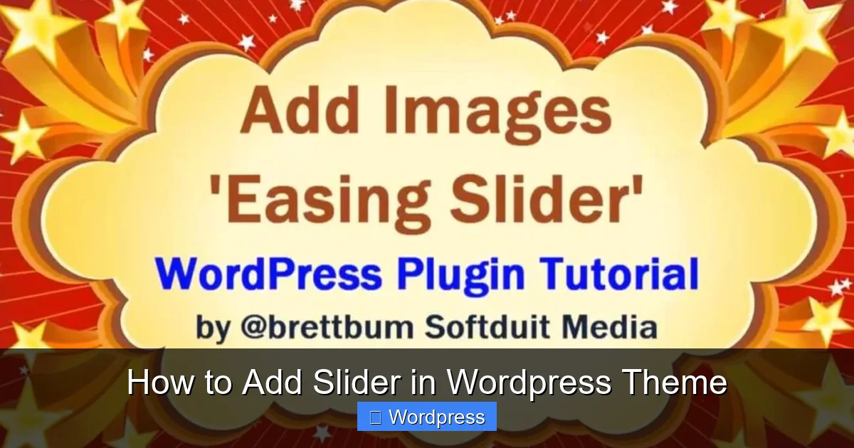 How to Add Slider in WordPress Theme