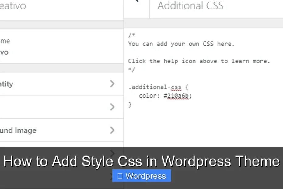 How to Add Style Css in Wordpress Theme