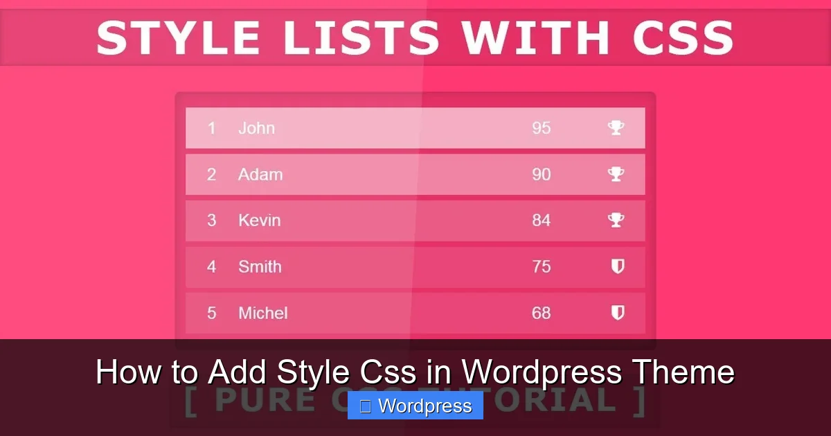 How to Add Style Css in WordPress Theme