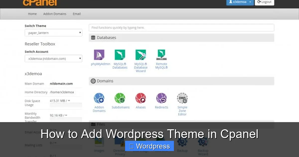 How to Add WordPress Theme in Cpanel