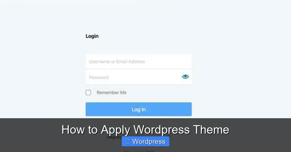 How to Apply WordPress Theme