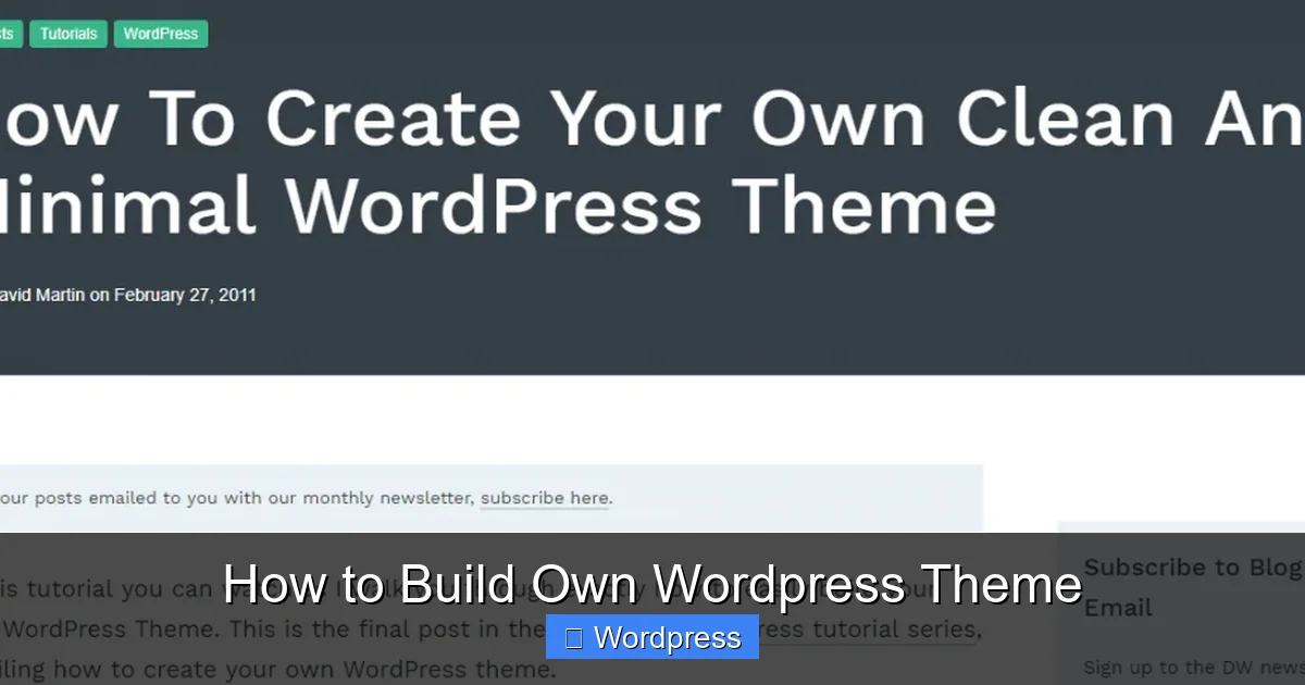 How to Build Own WordPress Theme