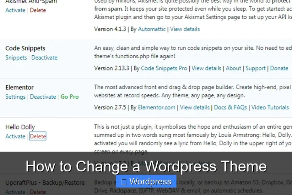 How to Change a Wordpress Theme