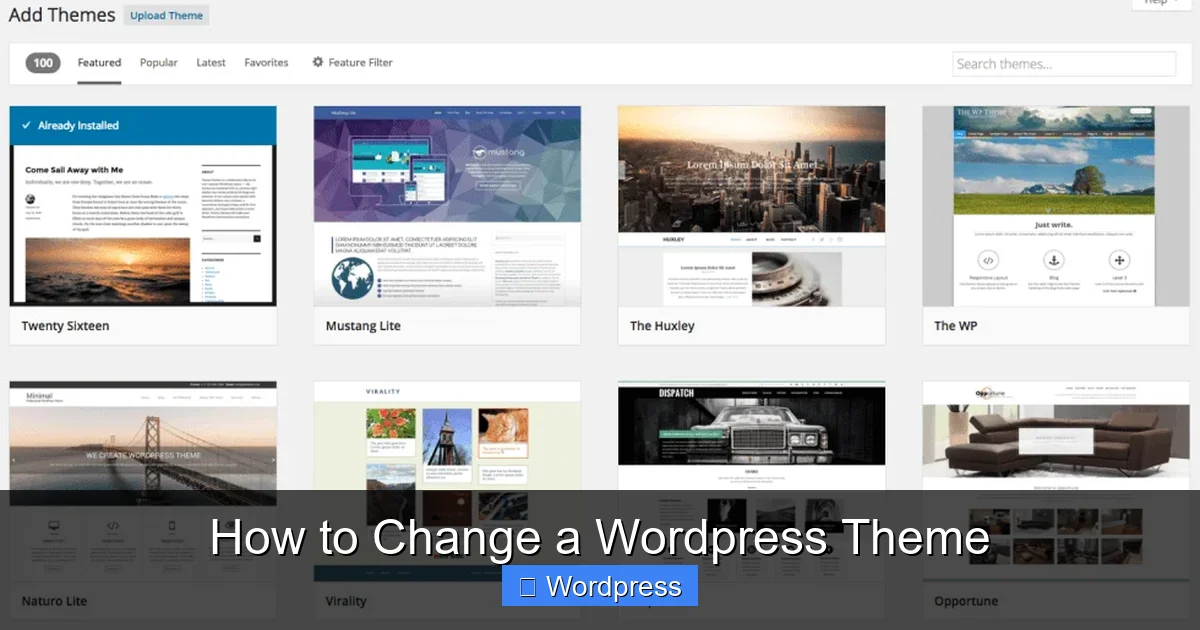 How to Change a WordPress Theme