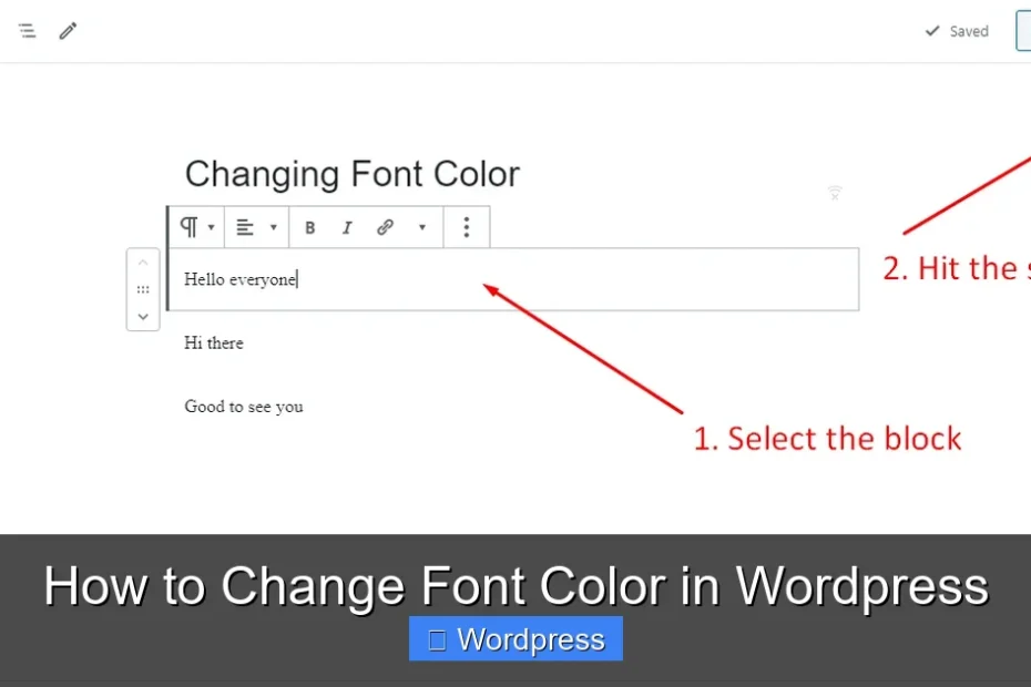 How to Change Font Color in Wordpress