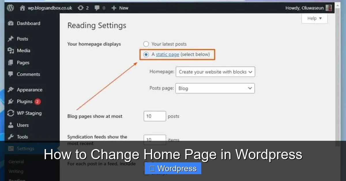 How to Change Home Page in WordPress