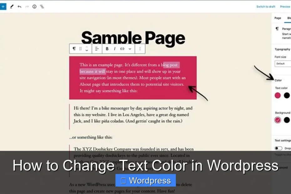 How to Change Text Color in Wordpress
