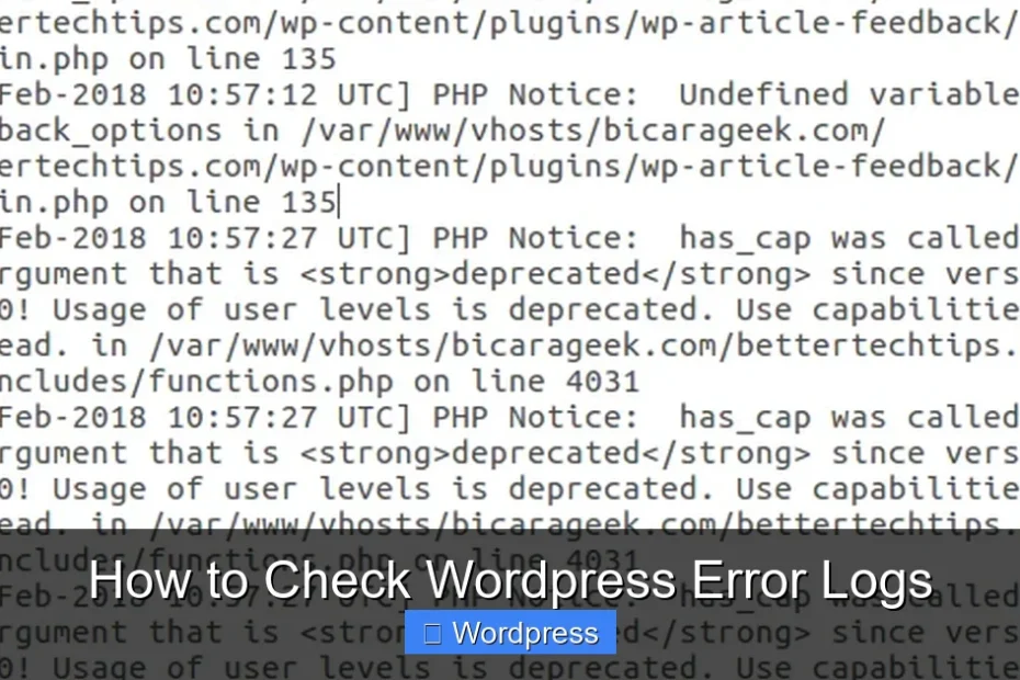 How to Check Wordpress Error Logs