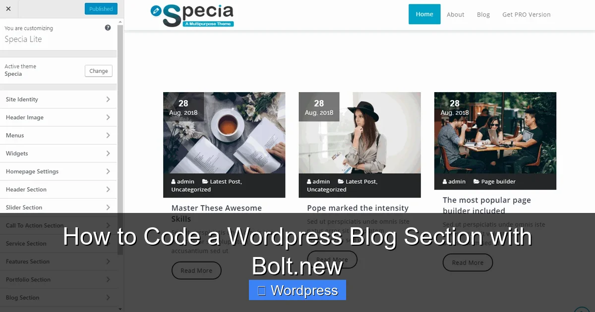 How to Code a WordPress Blog Section with Bolt.new