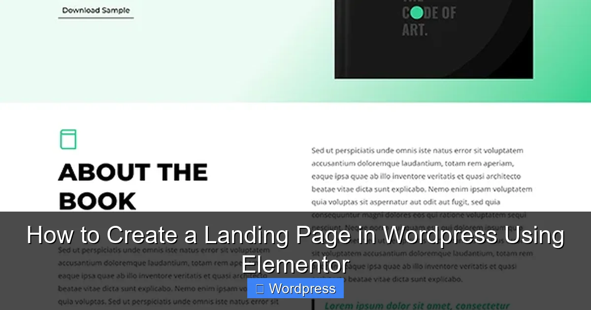 How to Create a Landing Page in WordPress Using Elementor