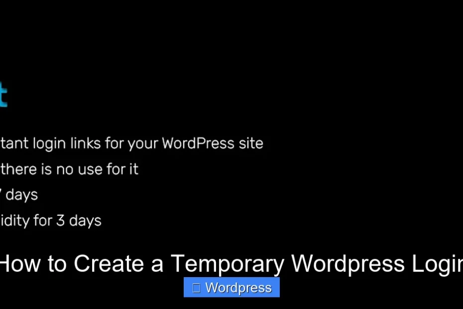 How to Create a Temporary Wordpress Login