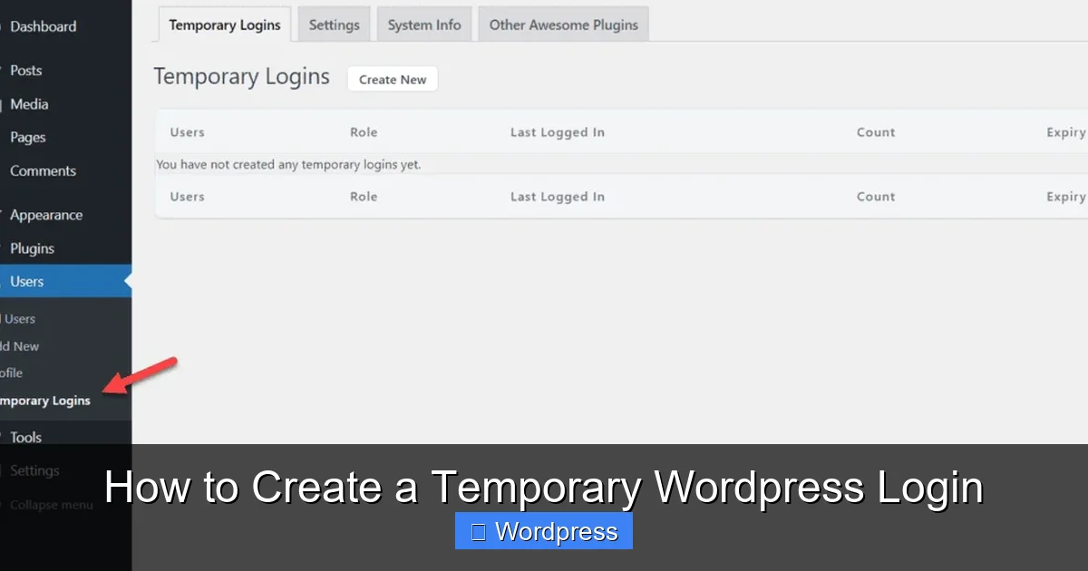 How to Create a Temporary WordPress Login