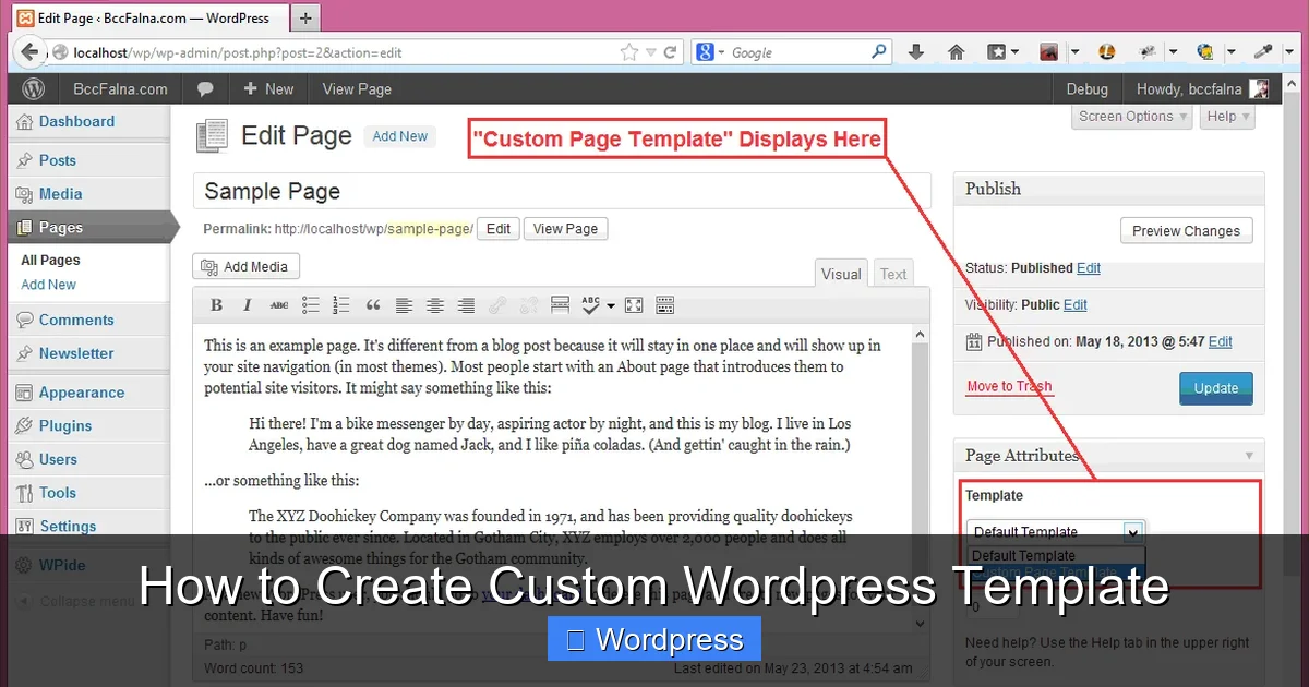 How to Create Custom WordPress Template