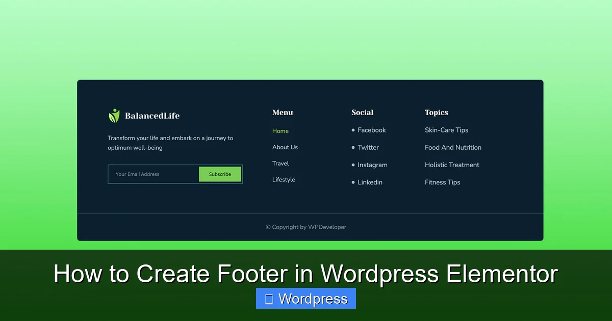 How to Create Footer in WordPress Elementor